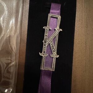 Letter K magnetic purple bookmark